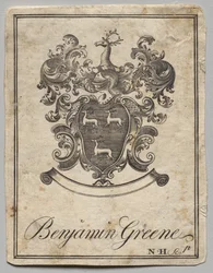 Knihovna: Erb s nápisem Benjamin Greene