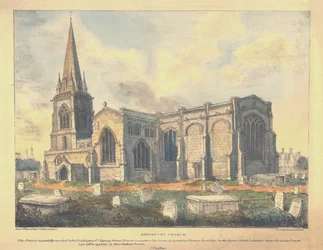 Adderbury Church, c1830.