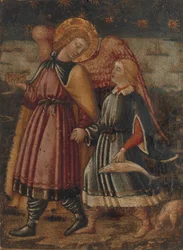Archanděl Rafael a Tobiáš, možná 1457-63.