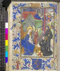 Přidejte 17440 f.13v Panna lilie s patronem Willem van Bossuntem z Gentského misálu