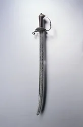 Lovecký meč, cca 1700 (ocel, dřevo a mosaz)