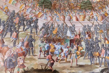 Detail fresky v sále bitev bitvy z roku 1431 u La Higueruela