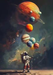 Balónky s motivem planet od Astronaut