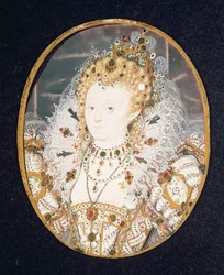 Queen Elizabeth I, asi 1595-1600 (wc na pergamenu)