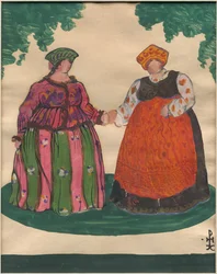Kostýmní návrh pro operu Rimského-Korsakova "Příběh cara Saltana", 1919