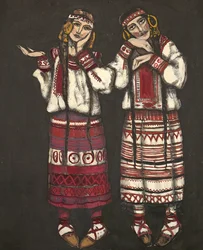 Návrh kostýmů pro balet Svěcení jara Le Sacre du Printemps I. Stravinského, 1930