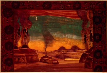 Polovecký tábor ... (tempera na papíře)