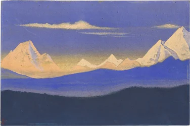 Himaláje par Roerich, Nicholas (1874-1947). Tempera na kartonu, rozměr : 30,5x45,7