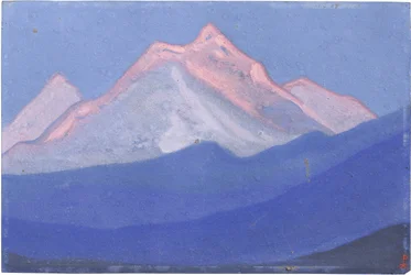 Himaláje par Roerich, Nicholas (1874-1947). Tempera na kartonu, rozměr : 30,5x45,7