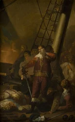 Christian IV na palubě své vlajkové lodi "The Trinity"
