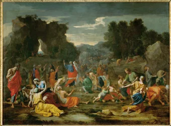 Les Israelites recuillant la manne dans le desert - Izraelité sbírající manu na poušti ...
