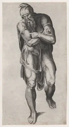 Josef z Arimatie, podle Michelangelovy fresky Ukřižování v Cappella Paolina, V..., 1540-66.