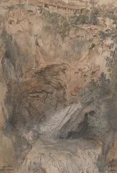 Pohled na kaskády v Tivoli, cca 1724-33.