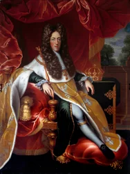 Portrét na nohou Leopolda I. (1679-1729) vévody lotrinského v roce 1703. Obraz Nicolase Dupuye (1650-1711)