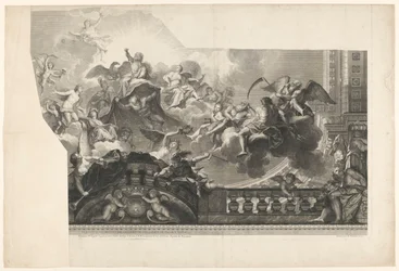Stropní malba se shromážděním bohů (deska 2) Plafond du Milieu de la Grande Gallerie du Palais Royal (název na objektu)