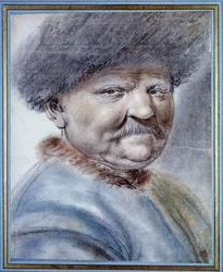 Portrét ruského cara Petra I. Velikého (1672-1725). Kresba černým kamenem od Nicolase Lagneaua (16. století-17. století) Rozm. 0,31 x 0,25 m. Chantilly, muzeum Conde