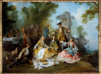 Lovecké jídlo. Obraz Nicolase Lancreta (1690-1743)
