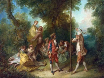 Čtyři věky člověka: zralost. Rokoko, kolem roku 1735, Francie, National Gallery, Londýn, 34,3 x 45,2, malba