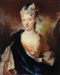 Portrét Marie Anny de Bourbon-Condé 1678-1718, vévodkyně z Vendôme, 1714.