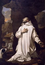 Svatý Bruno se modlí v poušti, Nicolas Mignard (1606-1668), olej na plátně, 220x1445 cm