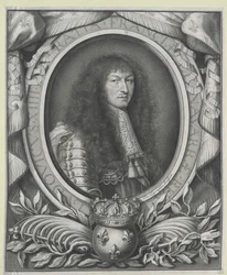 Francouzský král Ludvík XIV (rytina)