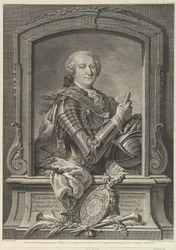 Portrét Maréchala de Lowendal, 18. století.