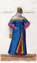 Turecká žena s Niquabem (ilustrace)