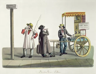 Prodejce kořenového piva, kolem roku 1840