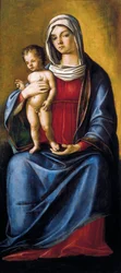 Madona s dítětem, Centrální panel Triptychu s Madonou s dítětem, sv. Albertem a sv. Šebestiánem