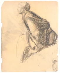 Figurální studie k obrazu "Maria pomazává nohy Kristovy", 1907. Apoštol č. 3 t.h. na obrázku
