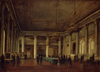 Vnitřní pohled na dům Dmitrije Naryškina během setkání Společnosti pro podporu umění, 1825