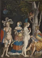 The Judgment of Paris, 1517-18 (nelakovaná kombinovaná technika na plátně)