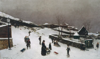 Zimní obrázek z Nordnes, Bergen
