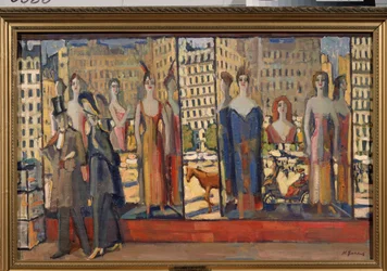 Pařížské vitríny (výklady v Paříži) - obraz Nikolaje Pavloviče Uljanova (Ulianov) (1875-1949), olej na plátně