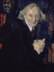 Portrét básníka Vjačeslava Ivanoviče Ivanova (1866-1949) kolem roku 1920 (olej na plátně)