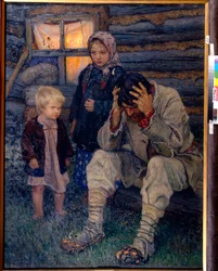 Deuil - Bogdanov-Belsky, Nikolaj Petrovič (1868-1945) Smuteční olej na plátně 1909 Regionální muzeum umění, Sumy 141x106