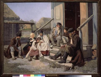 Krajská nemocnice. Obraz Nikolaje Petroviče Zagorského (1849-1893), olej na plátně