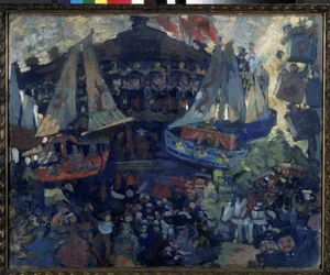 Spravovat (kolotoč). Dílo Nikolaje Nikolajeviče Sapunova (Sapounova) (1880-1912), tempera na kartonu