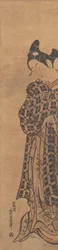 Herec Sanogawa Ichimatsu jako mladý muž drží složený dopis, ca. 1765.