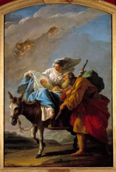 Let do Egypta. Obraz od Christmas Halle (1711-1781)