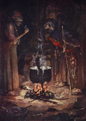 The Weird Sisters, Macbeth, akt IV, scéna 1, ilustrace z 