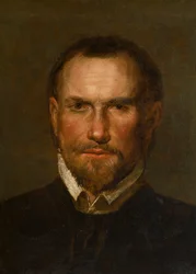 Portrét neznámého vousatého muže, cca 1501-99 (olej a papír položený na panelu)