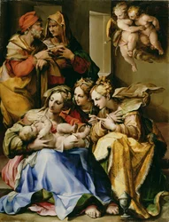 Svatá rodina se svatými Annou, Kateřinou Alexandrijskou a Marií Magdalenou, kolem 1560-9