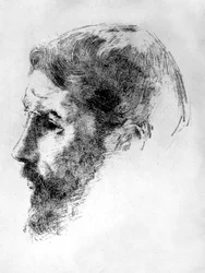 Francouzský malíř Pierre Bonnard (1867-1947) v roce 1902, litografie Odilon Redon