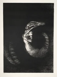 První série The Temptation of Saint Anthony: It Is a Skull wreathed with roses..., 1888.