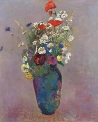 Vize: váza s květinami par Redon, Odilon (1840-1916)