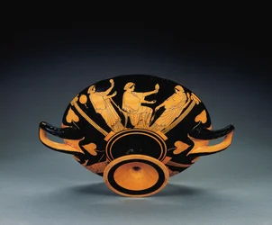 Podkrovní kylix s červenou postavou, cca 470 př. n. l. (terakota) (viz také 2636771-2)