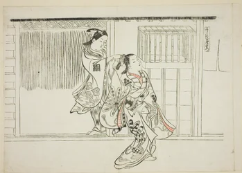 Hřeben Rašomon (Sashigushi Rashomon), č. 3 ze série 12 grafik zobrazujících parodie na divadelní hry