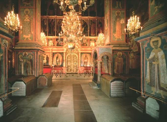 Interiér katedrály archanděla Michaela v moskevském Kremlu, 1679-1681