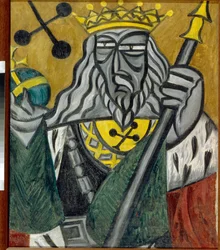 Král klubů - Obraz Olgy Vladimirovny Rozanové (1886-1918), olej na plátně (80,5x68 cm)